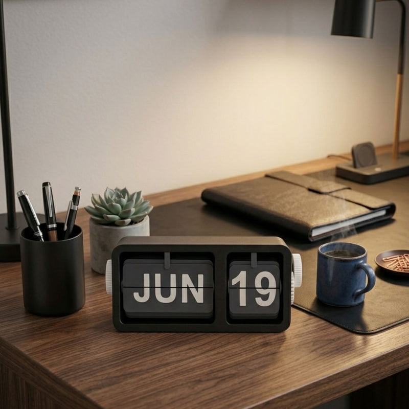 Black Flip Desk Calendar | Desk Calendars | Calendars | Giftonique