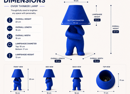 The Over Thinker 3D Printed Table Lamp | Premium PLA Designer Ambient Lamp | Modern Artistic Bedside Light | Giftonique