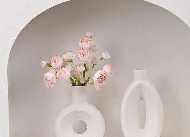 Concentric Halo Decorative Vase | Modern 3D Printed Geometric Flower Vase | Giftonique