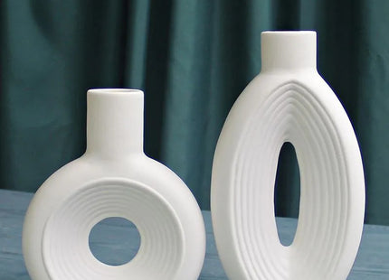 Concentric Halo Decorative Vase | Modern 3D Printed Geometric Flower Vase | Giftonique