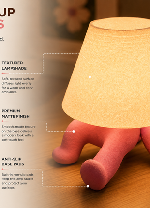 Sunny Lamp | Cute Pink Character Table Lamp with Warm Ambient Light | Decorative Bedside Night Lamp for Bedroom, Kids Room, Study Table, Living Room & Gifting