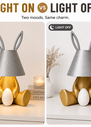 Easter Bunny Mood Lamp | Cute Bunny Character Table Lamp with Warm Ambient Light | Decorative Bedside Night Lamp for Bedroom, Kids Room, Nursery, Living Room & Gifting