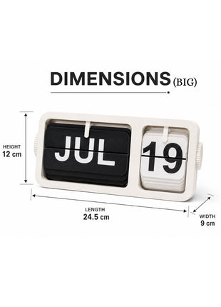White Black Flip Desk Calendar | Manual Perpetual Calendar with Month & Date Display | Decorative Table Calendar for Office Desk, Study Table, Bedside Table, Home Décor & Gifting