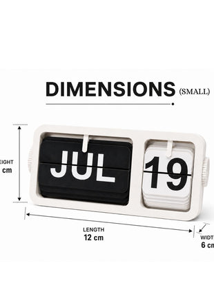 White Black Flip Desk Calendar | Manual Perpetual Calendar with Month & Date Display | Decorative Table Calendar for Office Desk, Study Table, Bedside Table, Home Décor & Gifting