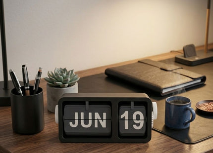 Black Flip Desk Calendar | Desk Calendars | Calendars | Giftonique
