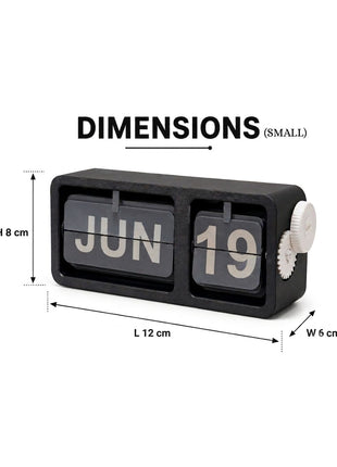 Black Flip Desk Calendar | Manual Perpetual Calendar with Month & Date Display | Decorative Table Calendar for Office Desk, Study Table, Bedside Table, Home Décor & Gifting