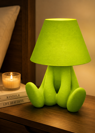 The Milo Lamp | Cute Yellow Character Table Lamp with White Shade | Decorative Bedside Night Lamp for Bedroom, Kids Room, Study Table, Living Room & Gifting | Warm Ambient Light