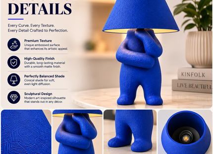 The Over Thinker 3D Printed Table Lamp | Premium PLA Designer Ambient Lamp | Modern Artistic Bedside Light | Giftonique
