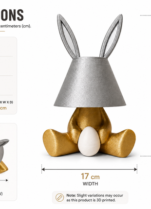 Easter Bunny Mood Lamp | Cute Bunny Character Table Lamp with Warm Ambient Light | Decorative Bedside Night Lamp for Bedroom, Kids Room, Nursery, Living Room & Gifting