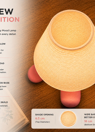 Sunny Lamp | Cute Pink Character Table Lamp with Warm Ambient Light | Decorative Bedside Night Lamp for Bedroom, Kids Room, Study Table, Living Room & Gifting