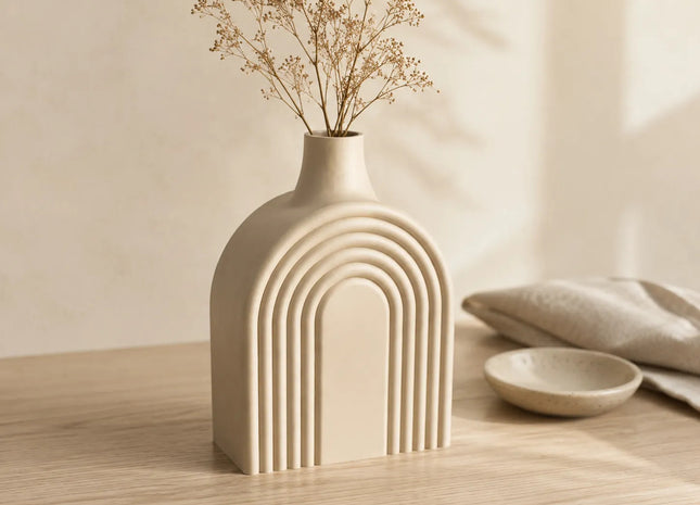 Arch Line Decorative Vase | Modern 3D Printed Scandinavian Flower Vase | Giftonique
