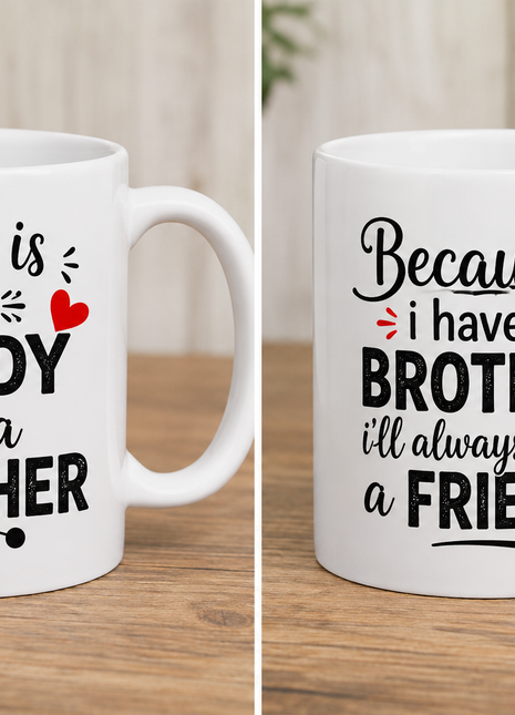 Brother Buddy Coffee Mug – Double-Sided Gift for Brother | Giftonique