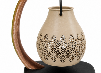 Timber Lantern Tealight Holder with Leaf Cut-Out Design | Tealight Holders | Candle Holders | Giftonique