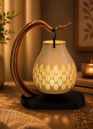 Tinder Lantern Tealight Holder with Leaf Cut-Out Design | Giftonique
