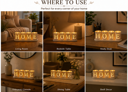Home Tealight Holder – Decorative HOME Candle Holder Set | Tealight Holders | Candle Holders | Giftonique
