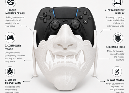 Gaming Console Holder – Monster Skull Controller Stand | Controller Stands | Desk Accessories | Giftonique