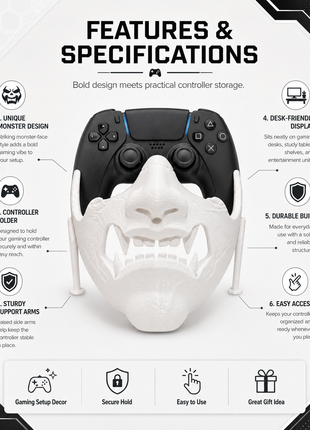 Gaming Console Holder – Monster Skull Controller Stand | Giftonique