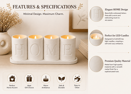 Home Tealight Holder – Decorative HOME Candle Holder Set | Tealight Holders | Candle Holders | Giftonique