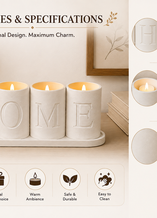Home Tealight Holder – Decorative HOME Candle Holder Set | Giftonique