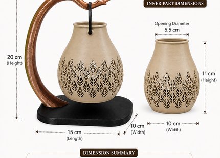 Timber Lantern Tealight Holder with Leaf Cut-Out Design | Tealight Holders | Candle Holders | Giftonique