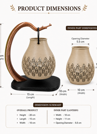 Tinder Lantern Tealight Holder with Leaf Cut-Out Design | Giftonique