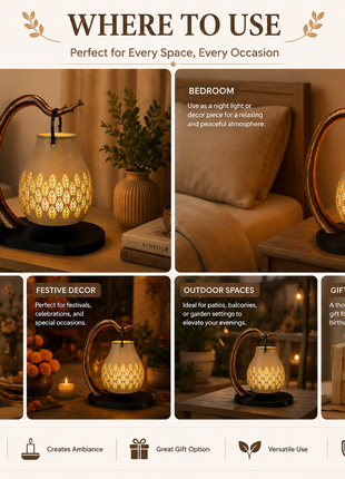 Tinder Lantern Tealight Holder with Leaf Cut-Out Design | Giftonique