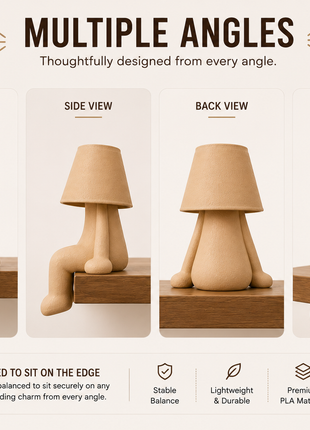 The Little Day Dreamer Table Lamp | Cute Character Bedside Lamp with Warm Ambient Light | Beige Decorative Night Lamp for Bedroom, Kids Room, Study Table, Living Room & Gifting