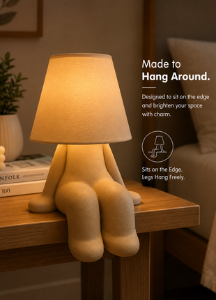 The Little Day Dreamer Table Lamp | Cute Character Bedside Lamp with Warm Ambient Light | Beige Decorative Night Lamp for Bedroom, Kids Room, Study Table, Living Room & Gifting