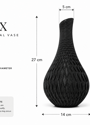 Apex Vase | Modern Black Decorative Vase with Geometric Lattice Design | Premium Flower Vase for Living Room, Bedroom, Office Desk, Dining Table & Home Décor | Elegant Table Centerpiece