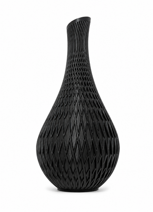 Apex Vase | Modern Black Decorative Vase with Geometric Lattice Design | Premium Flower Vase for Living Room, Bedroom, Office Desk, Dining Table & Home Décor | Elegant Table Centerpiece