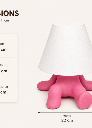 Sunny Lamp | Cute Pink Character Table Lamp with Warm Ambient Light | Decorative Bedside Night Lamp for Bedroom, Kids Room, Study Table, Living Room & Gifting