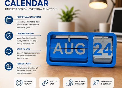 Calendar Blue Flip Desk Calendar | Desk Calendars | Calendars | Giftonique