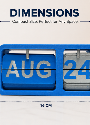 Calendar Blue Flip Desk Calendar | Manual Perpetual Calendar with Month & Date Display | Decorative Table Calendar for Office Desk, Study Table, Bedside Table, Home Décor & Gifting