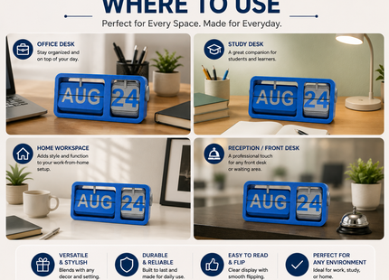 Calendar Blue Flip Desk Calendar | Desk Calendars | Calendars | Giftonique
