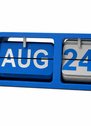 Calendar Blue Flip Desk Calendar | Manual Perpetual Calendar with Month & Date Display | Decorative Table Calendar for Office Desk, Study Table, Bedside Table, Home Décor & Gifting