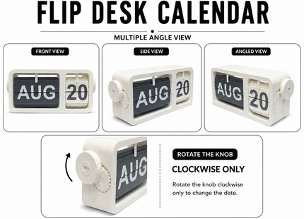 White Black Flip Desk Calendar | Desk Calendars | Calendars | Giftonique