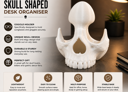 Skull Shape Specs Holder for Eyeglasses and Sunglasses | Eyeglass Holders | Desk Accessories | Giftonique