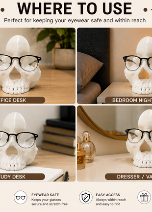 Skull Shape Specs Holder for Eyeglasses and Sunglasses | Giftonique