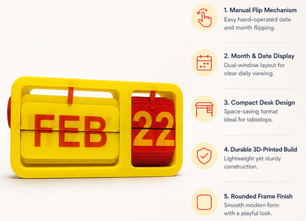 Yellow Red Flip Desk Calendar | Desk Calendars | Calendars | Giftonique