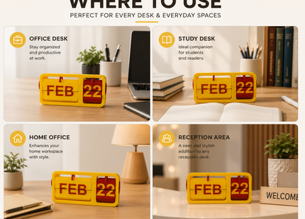 Yellow Red Flip Desk Calendar | Desk Calendars | Calendars | Giftonique