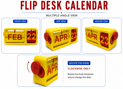 Yellow Red Flip Desk Calendar | Desk Calendars | Calendars | Giftonique