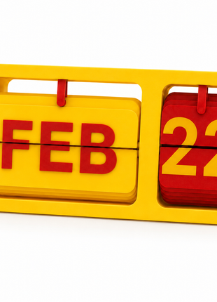 Yellow Red Flip Desk Calendar | Manual Perpetual Calendar with Month & Date Display | Decorative Table Calendar for Office Desk, Study Table, Bedside Table, Home Décor & Gifting