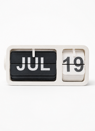 White Black Flip Desk Calendar | Manual Perpetual Calendar with Month & Date Display | Decorative Table Calendar for Office Desk, Study Table, Bedside Table, Home Décor & Gifting