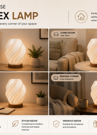 Vortex Lamp – Modern Spiral Ambient Table Lamp for Home Décor | Giftonique
