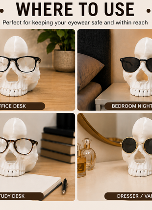 Skull Shape Specs Holder for Eyeglasses and Sunglasses | Giftonique