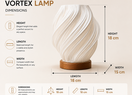 Vortex Lamp – Modern Spiral Ambient Table Lamp for Home Décor | Designer Lamps | Lamps | Giftonique