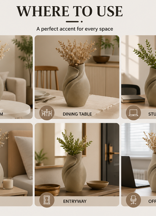 Desert Tulip Decorative Vase with Tray for Modern Home Decor | Giftonique