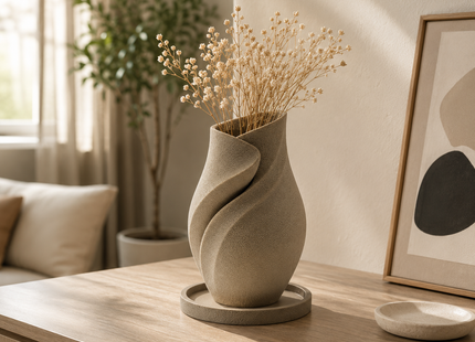 Desert Tulip Decorative Vase with Tray for Modern Home Decor | Decorative Vases | Home Decor | Giftonique