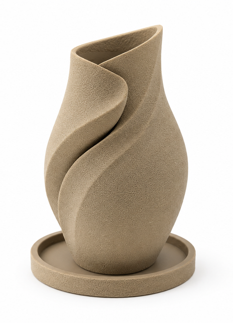 Desert Tulip Decorative Vase with Tray for Modern Home Decor | Giftonique
