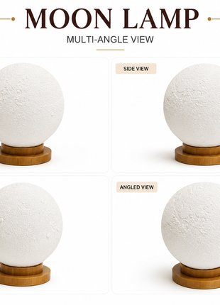 Moon Lamp with Realistic Lunar Surface and Warm Glow | Giftonique